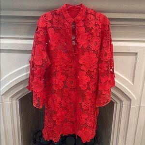 Red Floral Lace dress